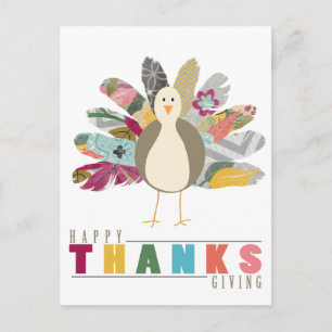 Feathered Friend Happy Thanksgiving Briefkaart