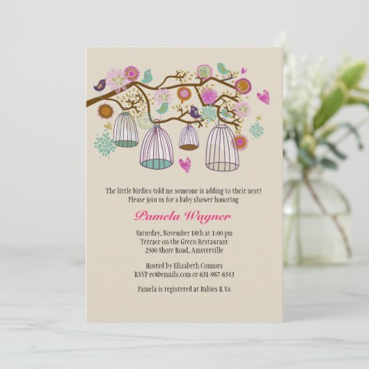 Feathered Friends Herfst Invitation Kaart (Staand voorkant)