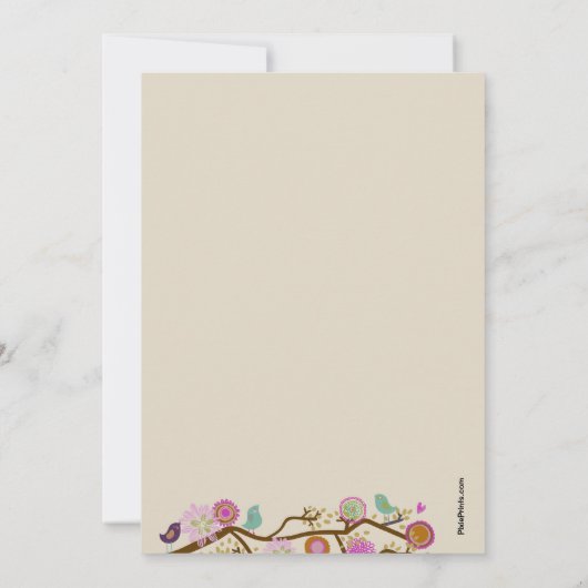 Feathered Friends Herfst Invitation Kaart (Achterkant)