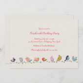 Feathered Friends Invitation Kaart (Voorkant / Achterkant)