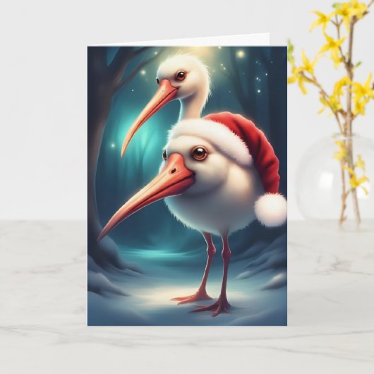 Feathered Friends Kerst Kaart (Gele Bloem)