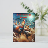 Feathered Gathering: Kippen zwerven in weide Briefkaart (Staand voorkant)