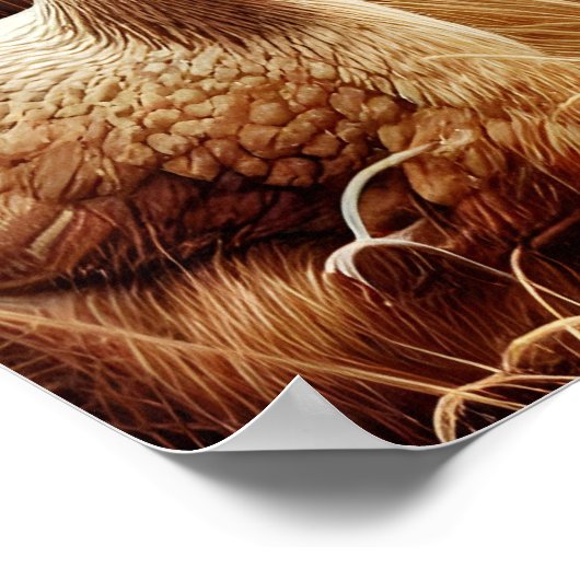 Feathered Gathering: Kippen zwerven in weide Poster (Hoek)