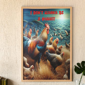 Feathered Gathering: Kippen zwerven in weide Poster