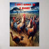 Feathered Gathering: Kippen zwerven vrij Poster (Voorkant)