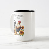 Feathered Rooster Farmhouse Koffie Tweekleurige Koffiemok (Voorkant links)