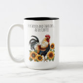 Feathered Rooster Farmhouse Koffie Tweekleurige Koffiemok (Links)