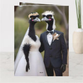Feathered Vows: een emu-tiful huwelijksbond Kaart (Achterkant)