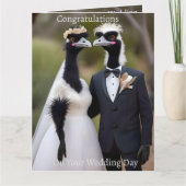 Feathered Vows: een emu-tiful huwelijksbond Kaart (Voorkant)