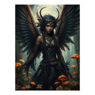 Feathered Warrior Fairy Art Perfect Poster