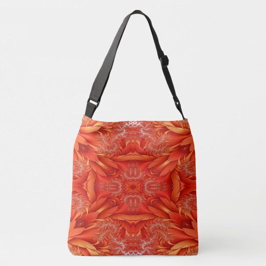 Featherfractaal ontwerp - rood crossbody tas (Achterkant)