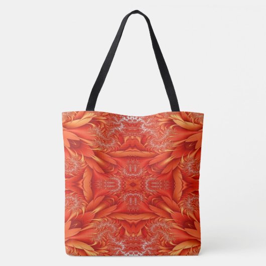 Featherfractaal ontwerp - rood tote bag (Achterkant)