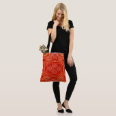 Featherfractaal ontwerp - rood tote bag (Op model)