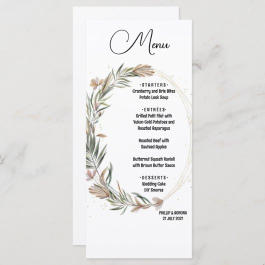 Featherlight Flat Menu Wit (Voorkant / Achterkant)