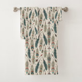 Feathers and Arrows Towel Earthy Ethnic Vibe Bad Handdoek (Insitu)