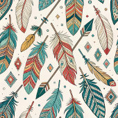 Feathers & Arrows Towel Personalized Tribal Look Theedoek