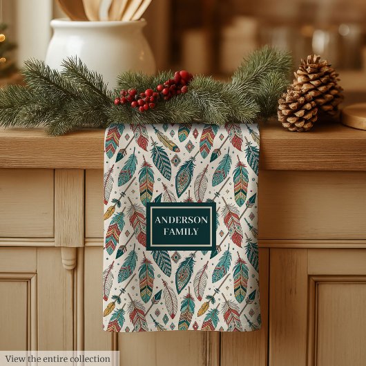 Feathers & Arrows Towel Personalized Tribal Look Theedoek