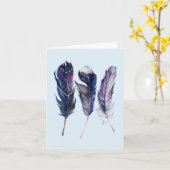 Feathers Birthday Kaart (Gele Bloem)