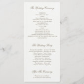 Feathers Boho Blauwgroen huwelijksprogramma's Programmakaart (Achterkant)