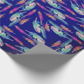 Feathers boho color cadeaupapier (Hoek)