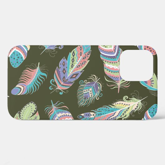 Feathers Boho Seamless Pattern. Etnische stam Case-Mate iPhone Case (Achterkant (horizontaal))
