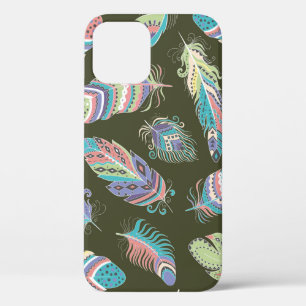 Feathers Boho Seamless Pattern. Etnische stam Case-Mate iPhone Case