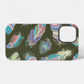 Feathers Boho Seamless Pattern. Etnische stam iPhone Hoesje (Achterkant horizontaal)