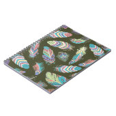 Feathers Boho Seamless Pattern. Etnische stam Notitieboek (Linkerzijde)