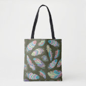 Feathers Boho Seamless Pattern. Etnische stam Tote Bag (Voorkant)