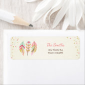 Feathers Boho Tribal Return Address Label Wild One (Insitu)