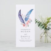 Feathers Boho Trouwprogramma's Programmakaart (Staand voorkant)