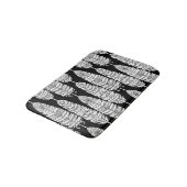 Feathers boho: zwart-wit patroon badmat (Gekanteld)