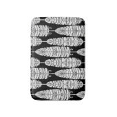 Feathers boho: zwart-wit patroon badmat (Voorkant Verticaal)