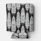 Feathers boho: zwart-wit patroon blikjeskoeler (Achterkant)