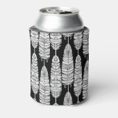 Feathers boho: zwart-wit patroon blikjeskoeler (Blikje Achterkant)