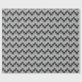 Feathers boho: zwart-wit patroon cadeaupapier (Vlak)