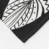 Feathers boho: zwart-wit patroon fleece deken (Hoek)
