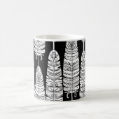 Feathers boho: zwart-wit patroon koffiemok (Center)