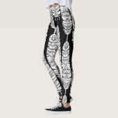Feathers boho: zwart-wit patroon leggings (Links)