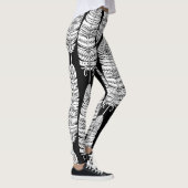 Feathers boho: zwart-wit patroon leggings (Rechts)