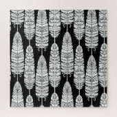 Feathers boho: zwart-wit patroon legpuzzel (Verticaal)
