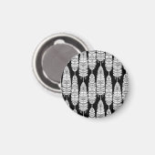 Feathers boho: zwart-wit patroon magneet (Voorkant / Achterkant)