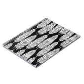Feathers boho: zwart-wit patroon notitieboek (Linkerzijde)