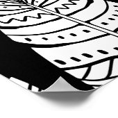 Feathers boho: zwart-wit patroon poster (Hoek)