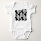 Feathers boho: zwart-wit patroon romper (Voorkant)