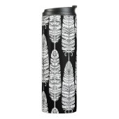 Feathers boho: zwart-wit patroon thermosbeker (Gedraaid links)