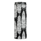 Feathers boho: zwart-wit patroon thermosbeker (Achterkant)