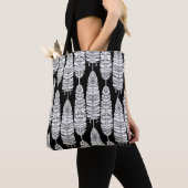 Feathers boho: zwart-wit patroon tote bag (Dichtbij)