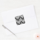 Feathers boho: zwart-wit patroon vierkante sticker (Envelop)