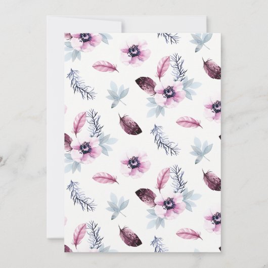 Feathers Bruids Douche Uitnodiging (Achterkant)